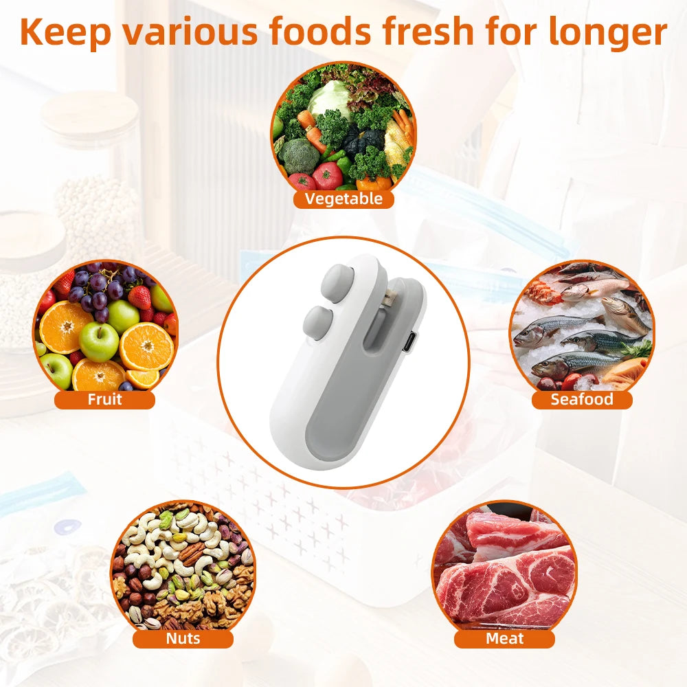 Handheld Heat Bag Sealer — Keep Food Fresh Longer with This Pocket-Sized Clip Sealer