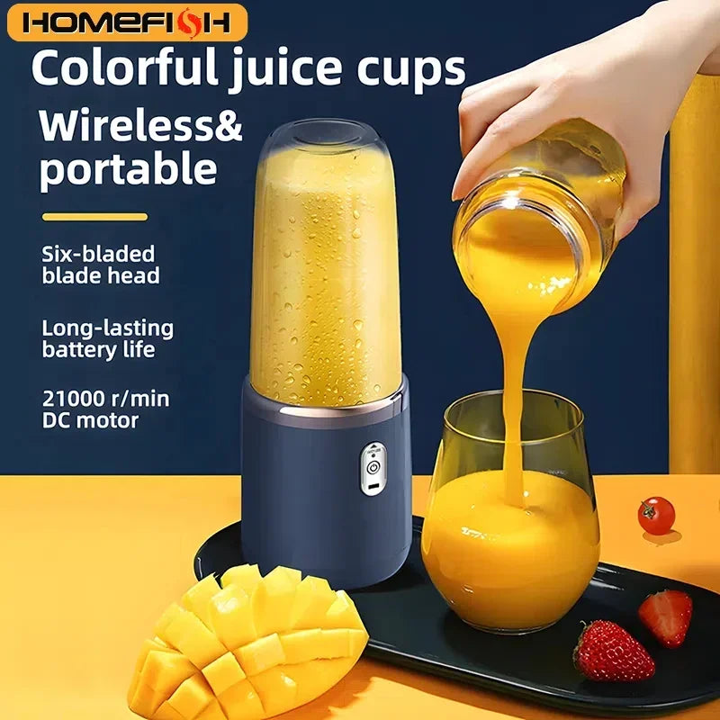 Portable USB Blender Bottle — 400ml Personal Smoothie Maker for the Gym, Office & Travel